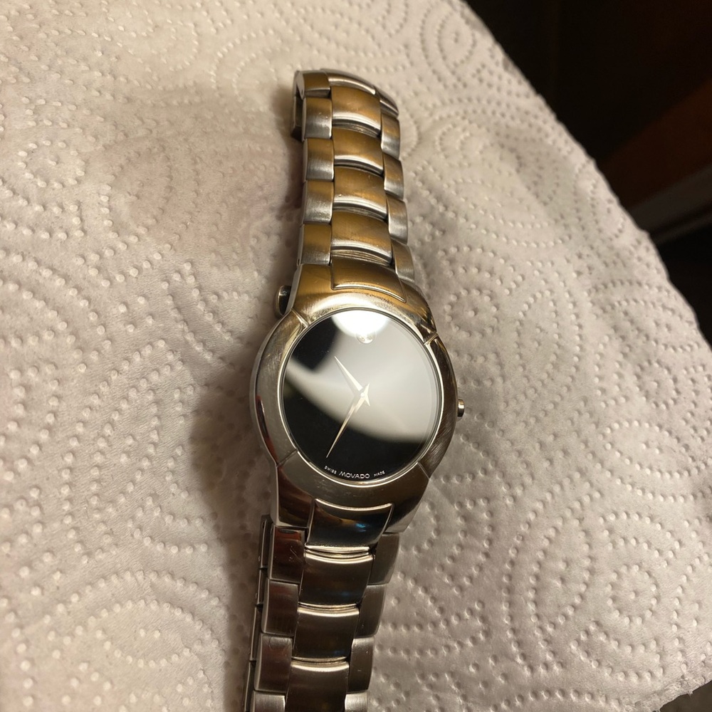 Movado monto stainless steel black museum dial men 84 G1 1897